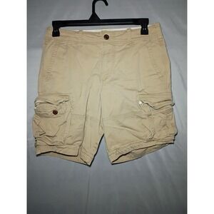 Hollister Cargo Shorts Mens 30 Tan Khaki Classic Fit Shorts Outdoor Utility Y2K